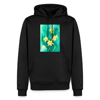 Narzissen - Männer Premium Bio Hoodie - Schwarz - Vorne - Nico (187cm)