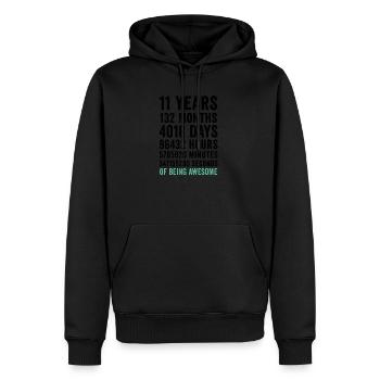 Geburtstag 11 Jahre großartig sein - Männer Premium Bio Hoodie - Schwarz - Vorne - Nico (187cm)