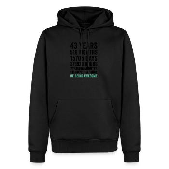 Geburtstag 43 Jahre großartig sein - Männer Premium Bio Hoodie - Schwarz - Vorne - Nico (187cm)