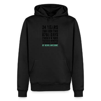 Geburtstag 24 Jahre großartig sein - Männer Premium Bio Hoodie - Schwarz - Vorne - Nico (187cm)