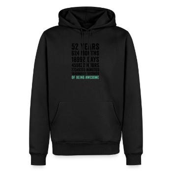Geburtstag 52 Jahre großartig sein - Männer Premium Bio Hoodie - Schwarz - Vorne - Nico (187cm)