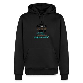 Drôle d’anniversaire 6 ans Pourquoi comptons-nous? - Sweat à capuche Premium bio Homme - noir - Devant - Nico (187cm)