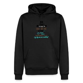 Drôle d’anniversaire 54 ans Pourquoi comptons-nous? - Sweat à capuche Premium bio Homme - noir - Devant - Nico (187cm)