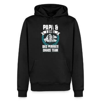 Papa 2 Enkel Das Perfekte Chaos Team - Männer Premium Bio Hoodie - Schwarz - Vorne - Nico (187cm)