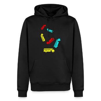 Schulbus schule - Männer Premium Bio Hoodie - Schwarz - Vorne - Nico (187cm)