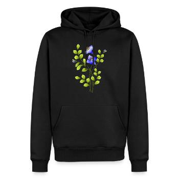 Fleur - Sweat à capuche Premium bio Homme - noir - Devant - Nico (187cm)