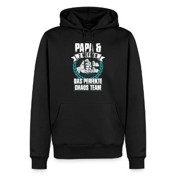 Papa und 2 Neffen Das Perfekte Chaos Team - Männer Premium Bio Hoodie - Schwarz - Vorne - Nico (187cm)