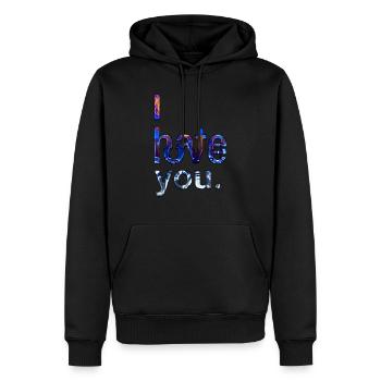 Loser lover drôle mème clown geek déteste l’amour - Sweat à capuche Premium bio Homme - noir - Devant - Nico (187cm)
