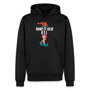 Weihnachts Elf Partnerlook Design Xmas Elfen - Männer Premium Bio Hoodie - Schwarz - Vorne - Nico (187cm)