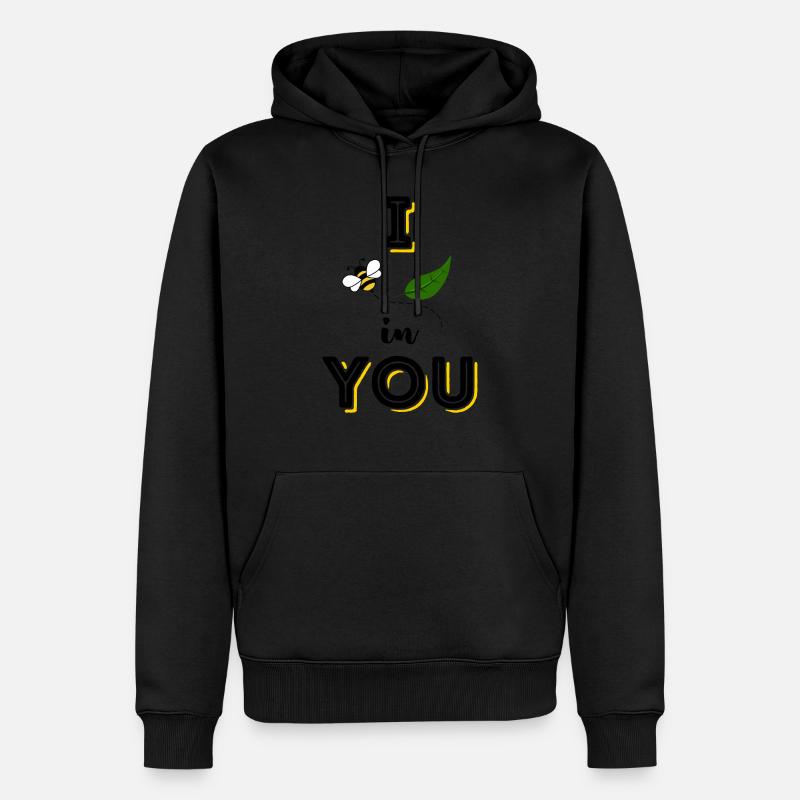 ICH BIENENBLATT IN DIR - Männer Premium Bio Hoodie - Schwarz