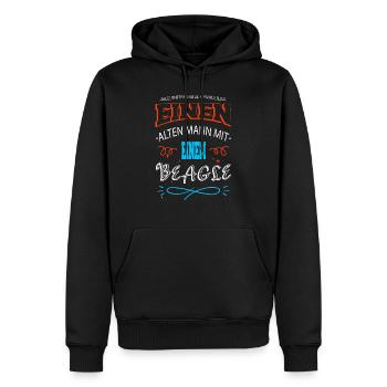 witzig zitat großpapa enkelkind haustier enkelin - Männer Premium Bio Hoodie - Schwarz - Vorne - Nico (187cm)