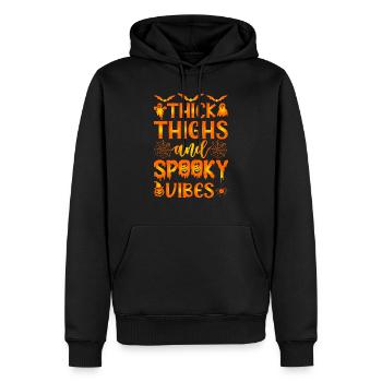 Thick Thighs Spooky Vibes - Sweat à capuche Premium bio Homme - noir - Devant - Nico (187cm)