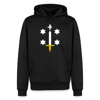 Haarlem - Sweat à capuche Premium bio Homme - noir - Devant - Nico (187cm)