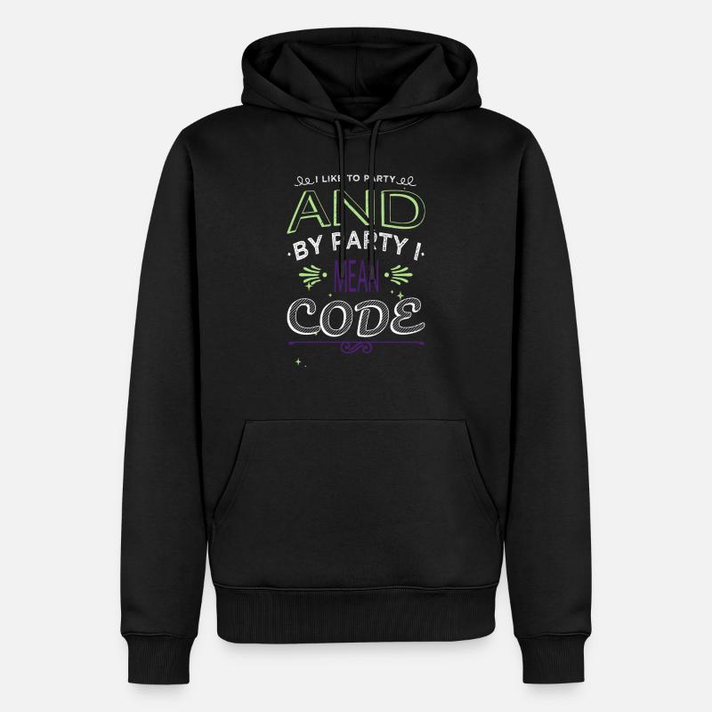 Programmation Informaticien Happy - Sweat à capuche Premium bio Homme - noir