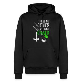 Forgive Me Father For I Have Ginned - Männer Premium Bio Hoodie - Schwarz - Vorne - Nico (187cm)