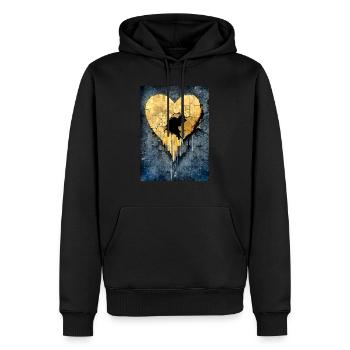 Gebrochenes Herz - Männer Premium Bio Hoodie - Schwarz - Vorne - Nico (187cm)