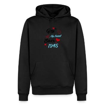Best Husband Since 1945 Wedding - Men’s Premium Organic Hoodie - black - Front - Nico (187cm)