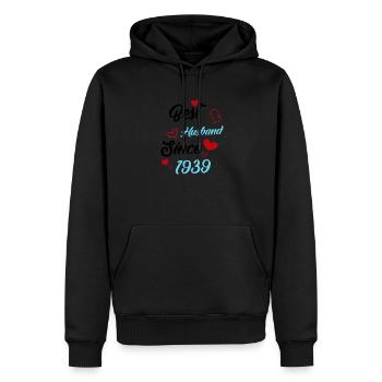 Meilleur mari depuis 1939 Mariage - Sweat à capuche Premium bio Homme - noir - Devant - Nico (187cm)