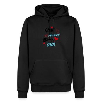 Meilleur mari depuis 1918 Mariage - Sweat à capuche Premium bio Homme - noir - Devant - Nico (187cm)