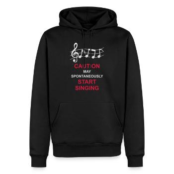 may spontaneously start singing - Männer Premium Bio Hoodie - Schwarz - Vorne - Nico (187cm)