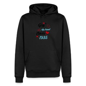 Best Husband Since 1935 Wedding - Men’s Premium Organic Hoodie - black - Front - Nico (187cm)