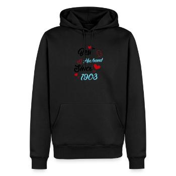 Bester Ehemann seit 1903 Hochzeit - Männer Premium Bio Hoodie - Schwarz - Vorne - Nico (187cm)