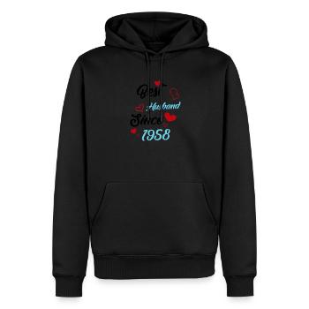 Meilleur mari depuis 1958 Mariage - Sweat à capuche Premium bio Homme - noir - Devant - Nico (187cm)