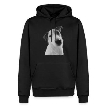 Klopfer der Jack Russel - Männer Premium Bio Hoodie - Schwarz - Vorne - Nico (187cm)