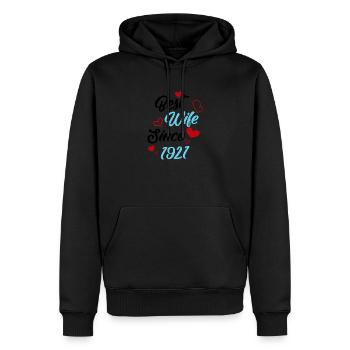 Anniversary Best Wife Since 1921 Wedding - Men’s Premium Organic Hoodie - black - Front - Nico (187cm)