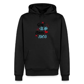 Jubiläum Trauerbeste Ehefrau seit 1903 Hochzeit - Männer Premium Bio Hoodie - Schwarz - Vorne - Nico (187cm)