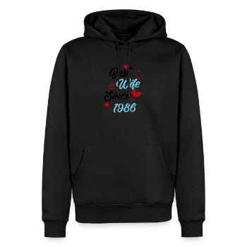 Jubiläum Trauerbeste Ehefrau seit 1986 Hochzeit - Männer Premium Bio Hoodie - Schwarz - Vorne - Nico (187cm)