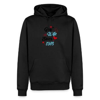 Jubiläum Trauerbeste Ehefrau seit 1916 Hochzeit - Männer Premium Bio Hoodie - Schwarz - Vorne - Nico (187cm)