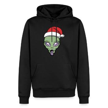 alieno Santa claus - Felpa con cappuccio ecologica premium da uomo - nero - Fronte - Nico (187cm)