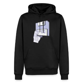 work bench 3D - Männer Premium Bio Hoodie - Schwarz - Vorne - Nico (187cm)