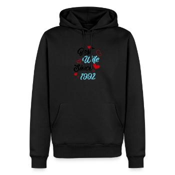 Jubiläum Trauerbeste Ehefrau seit 1992 Hochzeit - Männer Premium Bio Hoodie - Schwarz - Vorne - Nico (187cm)