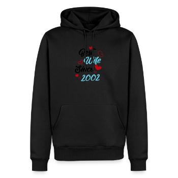 Anniversaire Meilleure épouse depuis 2002 Mariage - Sweat à capuche Premium bio Homme - noir - Devant - Nico (187cm)