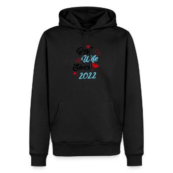 Anniversaire Meilleure épouse depuis 2022 Mariage - Sweat à capuche Premium bio Homme - noir - Devant - Nico (187cm)
