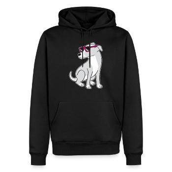 Chien avec des lunettes de soleil - Sweat à capuche Premium bio Homme - noir - Devant - Nico (187cm)