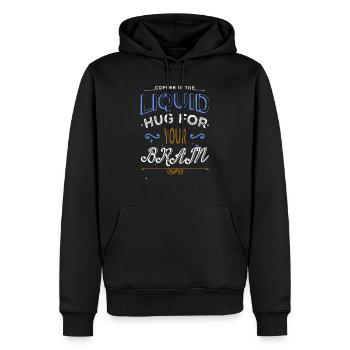 joke coffee cup funny sayings coffeebean birthday - Männer Premium Bio Hoodie - Schwarz - Vorne - Nico (187cm)