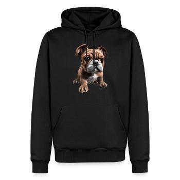 Propriétaires de chiens Chien Bulldog Chiens Propriétaires de chiens - Sweat à capuche Premium bio Homme - noir - Devant - Nico (187cm)