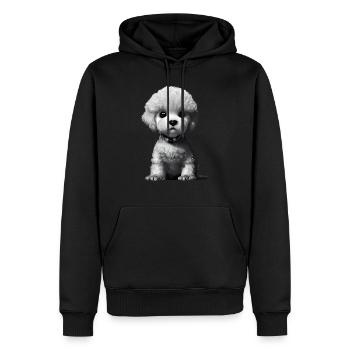 Caniche Chiot Chien Chiot Propriétaire Chien Caniche Chien Amour - Sweat à capuche Premium bio Homme - noir - Devant - Nico (187cm)