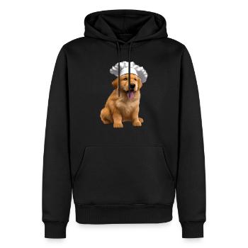 Golden Retriever Chiens Gastronom Puppy Cooking - Sweat à capuche Premium bio Homme - noir - Devant - Nico (187cm)