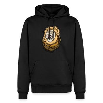 Löwe - Männer Premium Bio Hoodie - Schwarz - Vorne - Nico (187cm)