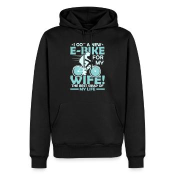 J’ai eu un nouveau vélo électrique pour mon mari! Pedelec Electri - Sweat à capuche Premium bio Homme - noir - Devant - Nico (187cm)