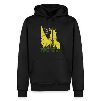 La ville de New York - Sweat à capuche Premium bio Homme - noir - Devant - Nico (187cm)
