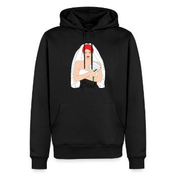 Rouge mariée 1 - Sweat à capuche Premium bio Homme - noir - Devant - Nico (187cm)