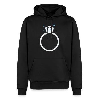 Bague de mariage en diamant - Sweat à capuche Premium bio Homme - noir - Devant - Nico (187cm)