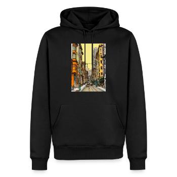 San Francisco - Sweat à capuche Premium bio Homme - noir - Devant - Nico (187cm)