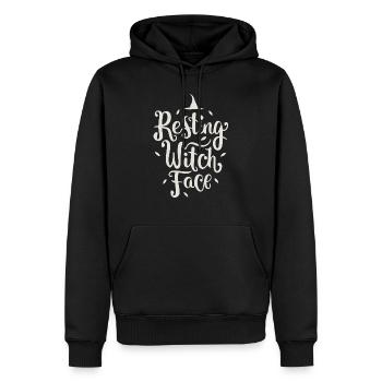 Ruhendes Hexengesicht - Männer Premium Bio Hoodie - Schwarz - Vorne - Nico (187cm)
