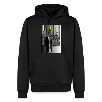 gangster de New York en mode street life - Sweat à capuche Premium bio Homme - noir - Devant - Nico (187cm)